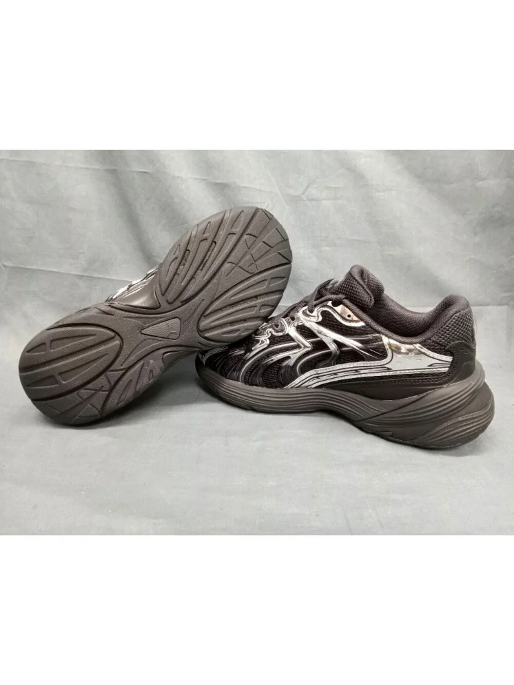 Puma Inverse Dimension PS Sneakers Mesh Black/Silver Kids Size 3c NEW NO BOX!